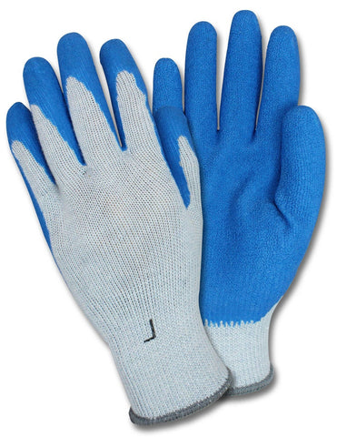 The Safety Zone Large Premium Blue Latex Coated Gloves - 1 pair per pack -- 72 packs per case