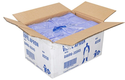 The Safety Zone Blue Vinyl Apron, 35 x 45 inch -- 72 per case