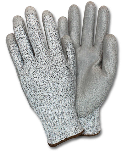 The Safety Zone Medium Gray Polyurethane Coated Gloves - 1 pair per pack -- 72 packs per case
