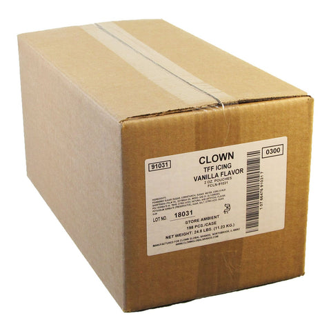 Clown Vanilla Icing, 2 Ounce Packets -- 198 per case.