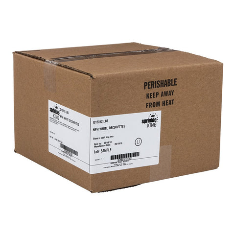 Sprinkle King White Non Partially Hydrogenated Decorettes, 6 Pound -- 4 per case.