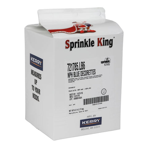 Sprinkle King Non Partially Hydrogenated Blue Decorettes, 6 Pound -- 4 per case.