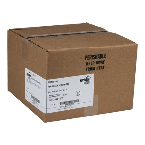 Sprinkle King Non Partially Hydrogenated Green Decorettes, 6 Pound -- 4 per case.