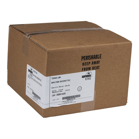 Sprinkle King Non Partially Hydrogenated Pink Decorettes, 6 Pound -- 4 per case.