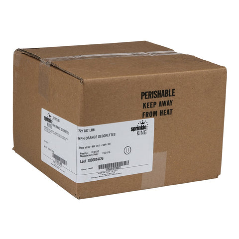 Sprinkle King Non Partially Hydrogenated Orange Decorettes, 6 Pound -- 4 per case.
