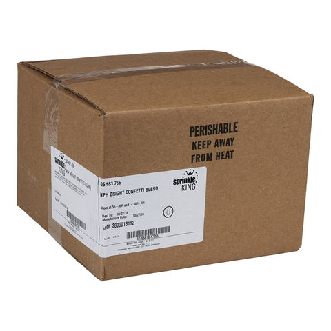 Sprinkle King Bright Confetti Blend Non Partially Hydrogenated Decorettes, 5 Pound -- 4 per case.