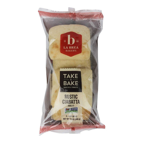 La Brea Bakery Take and Bake Ciabatta Bread Roll, 12 Ounce -- 14 per case