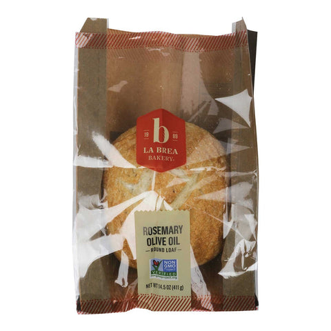 Labrea Bakery Round Rosemary Olive Oil Bread, 14.5 Ounce -- 12 bags per case.