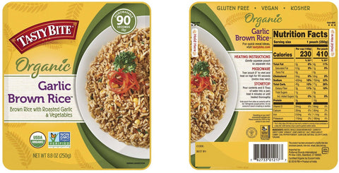 Tasty Bite Garlic Brown Rice, 8.8 Ounce -- 12 per case