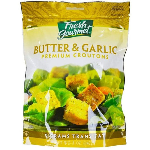 Fresh Gourmet Homestyle Butter Garlic Croutons, 5 Ounce -- 12 per case
