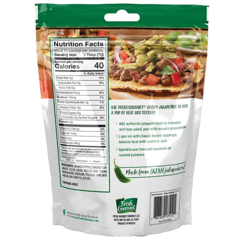 Fresh Gourmet Lightly Salted Crispy Jalapeno, 3.5 Ounce -- 12 per case