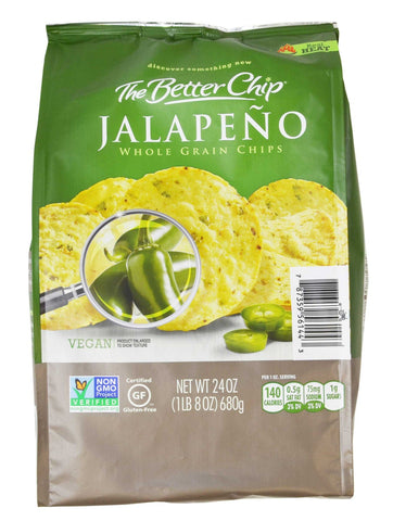 The Better Chip Jalapeno Whole Grain Chips, 24 Ounce -- 6 per case.