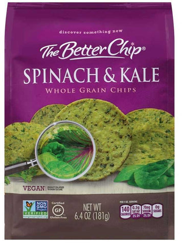 The Better Chip Spinach and Kale Tortilla Chip, 6.4 Ounce -- 12 per case.