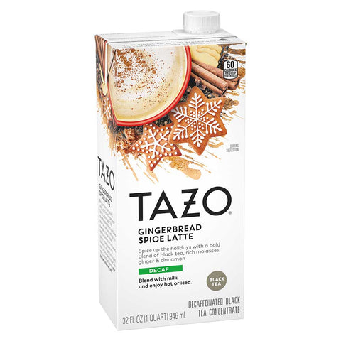 TAZO Gingerbread Spice Latte Decaffinated Black Tea Concentrate, 32 Ounce -- 6 per case