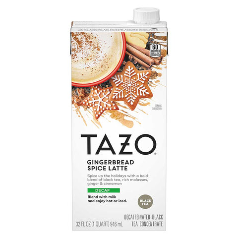 TAZO Gingerbread Spice Latte Decaffinated Black Tea Concentrate, 32 Ounce -- 6 per case