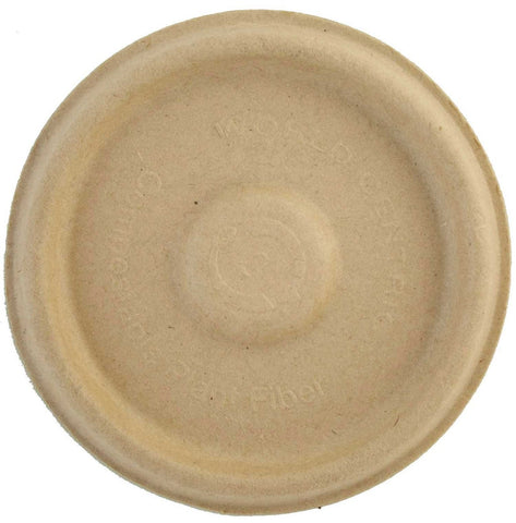 World Centric Unbleached Plant Fiber 4 Ounce Cup Lid Only - 50 count per pack -- 20 packs per case