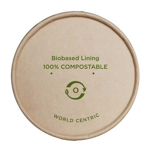 World Centric Kraft Paper Lid for 8 Ounce Bowl - 25 per pack -- 20 packs per case