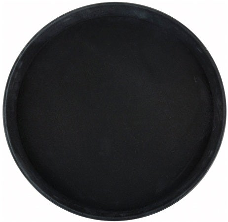 Winco Black Easy Hold Rubber Lined Round Tray, 14 inch -- 12 per case