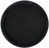 Winco Black Easy Hold Rubber Lined Round Tray, 16 inch -- 12 per case