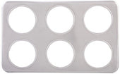 Winco Stainless Steel Six Holes Adaptor Plate, 4 3/4 inch -- 10 per case
