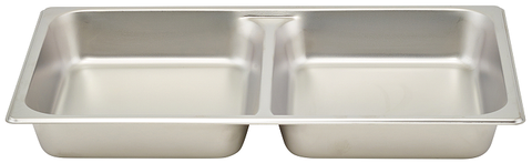 Winco Stainless Steel Full Size Two Divider Food Pan, 1/2 inch -- 12 per case
