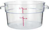 Winco Polycarbonate Clear Round Storage Container, 2 Quart -- 24 per case
