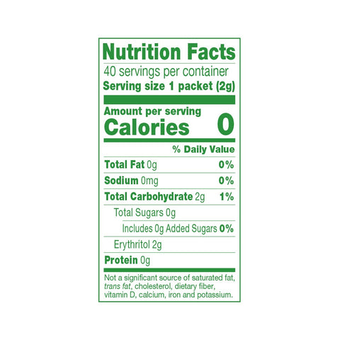 Truvia 2 Gram Sweetener, 40 count per pack -- 12 per case.
