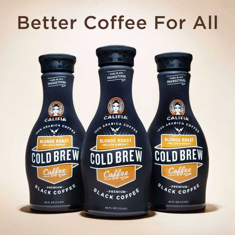 Califia Farms Pure Blonde Roast Black Cold Brew Coffee, 48 Ounce -- 6 per case