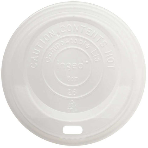 World Centric Compostable CPLA Cup Lid for 8 Ounce Hot Cup -- 1000 per case.