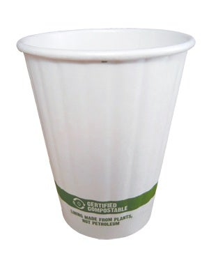 World Centric Compostable Double Wall Hot Cup with Ingeo Lining, 8 Ounce -- 1000 per case.