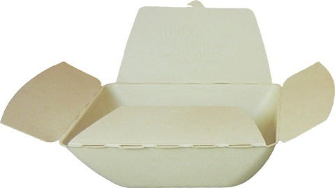World Centric Compostable Unbleached Plant Fiber Compost A Pak Flap Container, 64 Ounce -- 400 per case.