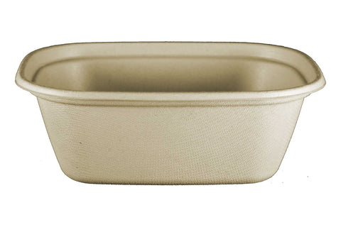 World Centric Compostable Unbleached Plant Fiber Box, 8.8 x 6.8 x 3 inch -- 400 per case.