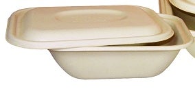 World Centric Plant Fiber Lid for Fiber Boxes -- 400 per case.