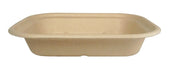 World Centric Compostable Single Compartment Unbleached Plant Fiber Tray, 8 x 6 x 1.5 inch -- 400 per case.