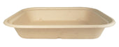 World Centric Single Compartment Unbleached Plant Fiber Tray, 9.8 x 7.5 inch -- 400 per case.