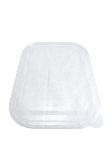 World Centric Ingeo Compostable Unbleached Plant Fiber Tray Lid Only, 10 x 7.5 inch -- 400 per case.