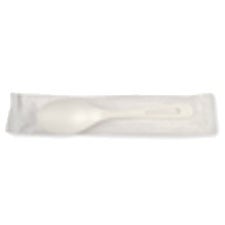 World Centric Corn Starch Individually Wrapped Soup Spoon -- 750 per case.
