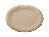 World Centric Compostable Unbleached Plant Fiber Oval Plate, 10 inch -- 500 per case.