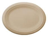World Centric Compostable Unbleached Plant Fiber Oval Plate, 12 inch -- 500 per case.
