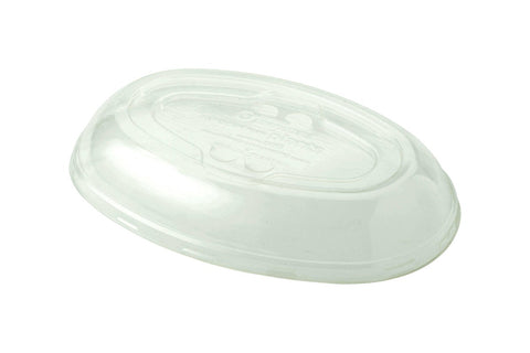 World Centric Clear Ingeo Compostable Unbleached Plant Small Burrito Bowl Lid -- 400 per case.