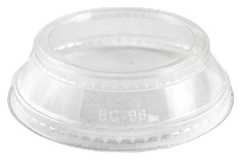 World Centric Ingeo 9 Quart and 24 Ounce Cup Clear Lid with Souffle Holder -- 1000 per case.