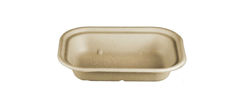 World Centric Compostable PLA Laminated Single Compartment Unbleached Plant Fiber Tray, 8 x 6 x 1.5 inch -- 400 per case.