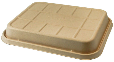 World Centric Fiber Catering Lid for 104 and 120 Ounce Raised Catering Tray -- 200 per case
