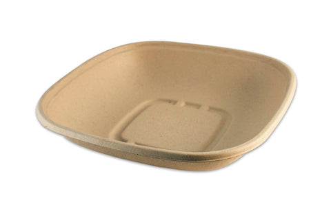 World Centric Compostable Unbleached Plant Fiber 32 Ounce Square Bowl, 50 count per pack -- 8 per case.