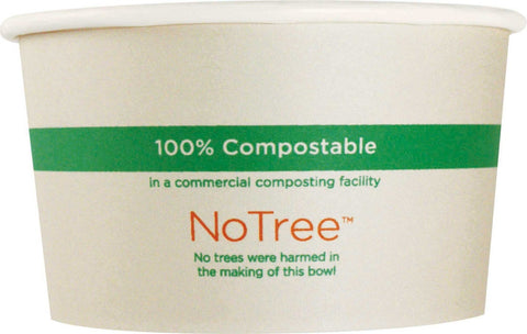 World Centric Natural Color 100 Percent Sugarcane Paper Bowl, 32 Ounce - 25 count per pack -- 20 packs per case