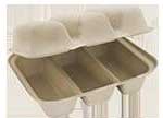 World Centric Unbleached Plant Fiber Compostable Taco Take Out Container, 9.25 x 8 x 3 inch -- 300 per case.