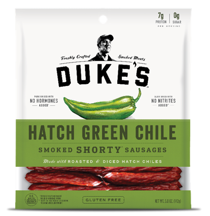 Dukes Hatch Green Chile Shorty Smoked Sausage, 5 Ounce -- 8 per case