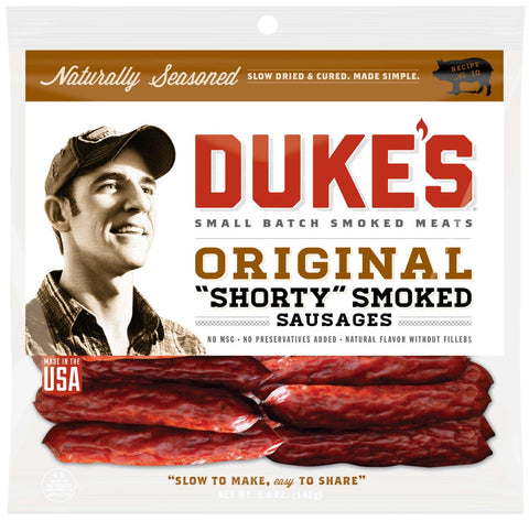 Dukes Original Shorty Smoked Sausages, 5 Ounce -- 8 per case.