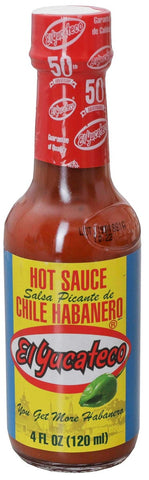 El Yucateco Red Habanero Hot Sauce, 4 Fluid Ounce -- 12 per case