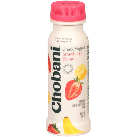 Chobani Strawberry Banana Drinkable Yogurt, 7 Fluid Ounce -- 8 per case.